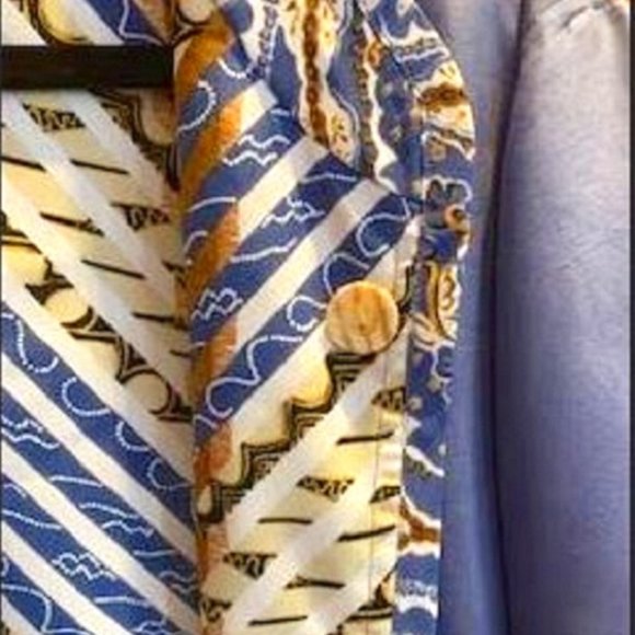 Women's Koos Of Course Reversible 100% Silk Lightweight Jacket Blue Sz: L - Picture 5 of 8